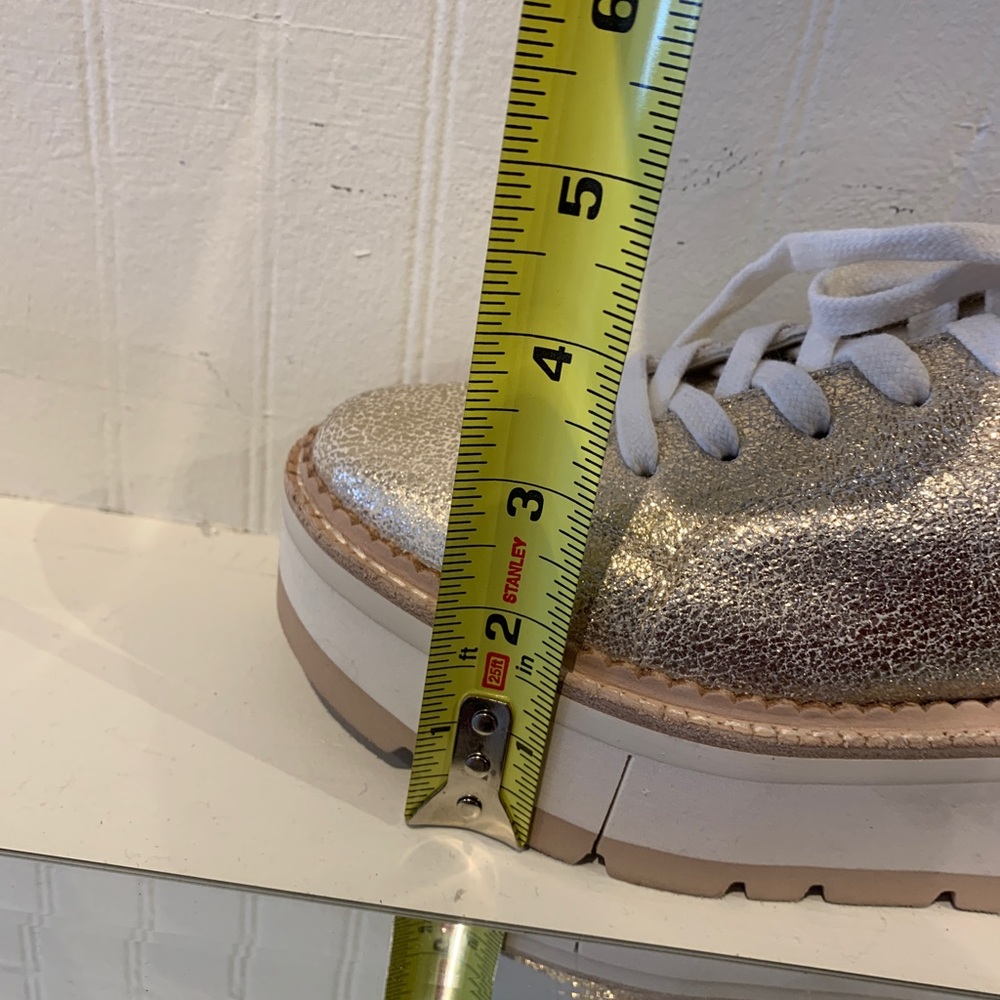 Dolce Vita platform sneakers in crackled, muted gold color. Brand new in box. - Picture 5 of 6
